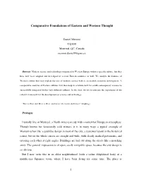 Comparative Foundations of Eastern and Western Thought