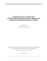 Conservation and the Crosstown: Exploring the Intersection of Retail Heritage and Transportation Infrastructure in Toronto