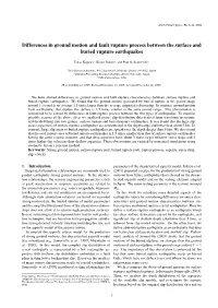 Differences in Ground Motion and Fault Rupture Process Between the Surface and Buried Rupture Earthquakes