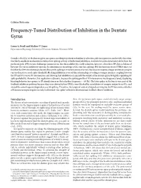 Frequency-Tuned Distribution of Inhibition in the Dentate Gyrus