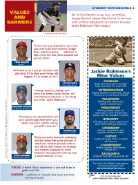 Jackie Robinson's Nine Values
