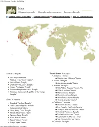 LDS (Mormon) Temples World Map