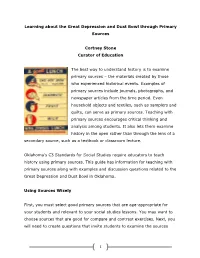 Learning About the Great Depression and Dust Bowl Through Primary Sources
