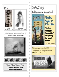 Mohr Library Book Discussion – Women's Panel More…