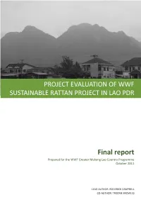 Project Evaluation of WWF Sustainable Rattan Project in Lao PDR