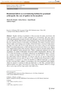 Rotational Fallows As Overwintering Habitat for Grassland Arthropods: the Case of Spiders in Fen Meadows