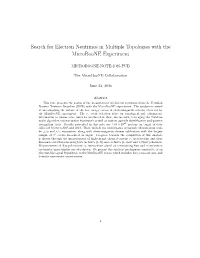 Search for Electron Neutrinos in Multiple Topologies with the Microboone Experiment