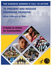To Prevent and Reduce Underage Drinking What It Means to YOU