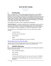 1 Tesla Q2-2021 Update
