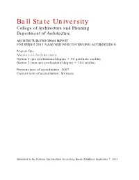 2013 Master of Architecture Program Report for NAAB Visit