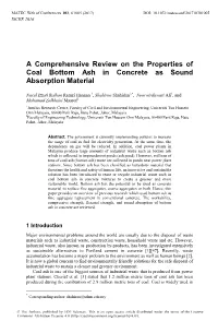 A Comprehensive Review on the Properties of Coal Bottom Ash in Concrete As Sound Absorption Material