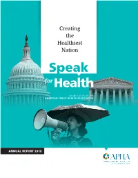 Creating the Healthiest Nation