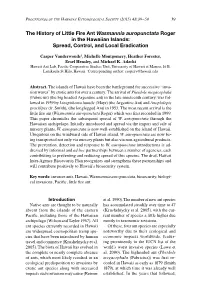 The History of Little Fire Ant Wasmannia Auropunctata Roger in the Hawaiian Islands: Spread, Control, and Local Eradication