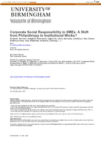 A Shift from Philanthropy to Institutional Works?