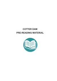 COTTER DAM PRE-READING MATERIAL 1 Introduction