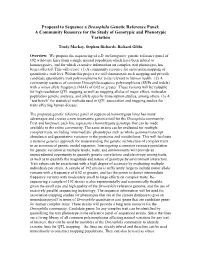 Drosophila Genetic Reference Panel: a Community Resource for the Study of Genotypic and Phenotypic Variation