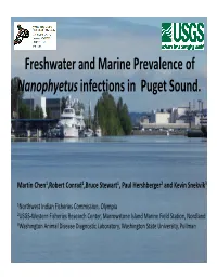 Freshwater and Marine Prevalence of Nanophyetus Infections in Puget Sound