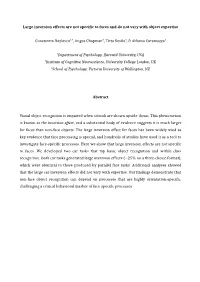 Large Inversion Effects Are Not Specific to Faces and Do Not Vary with Object Expertise