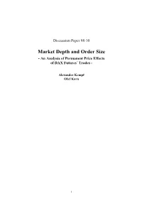 Market Depth and Order Size - an Analysis of Permanent Price Effects of DAX Futures´ Trades