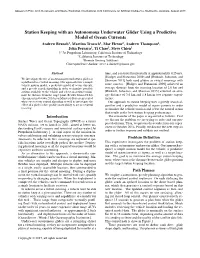 Station Keeping with an Autonomous Underwater Glider Using A
