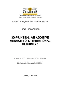 3D-Printing, an Additive Menace to International Security?