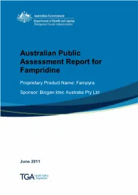 Australian Public Assessment Report for Fampridine