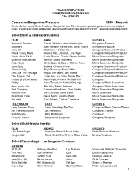 Composer/Songwriter/Producer 1989
