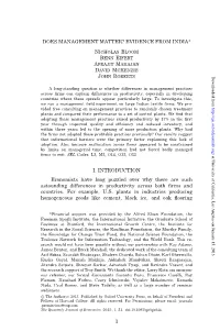 Does Management Matter? Evidence from India*