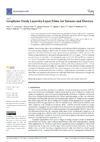 Graphene Oxide Layer-By-Layer Films for Sensors and Devices