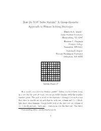 How Do YOU Solve Sudoku? a Group-Theoretic Approach to Human Solving Strategies