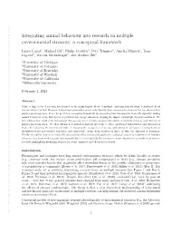Integrating Animal Behaviour Into Research on Multiple