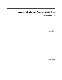 Invenio-Indexer Documentation Release 1.1.2