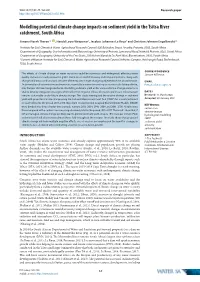 Modelling Potential Climate Change Impacts on Sediment Yield in the Tsitsa River Catchment, South Africa