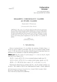 Realizing Cohomology Classes As Euler Classes 1
