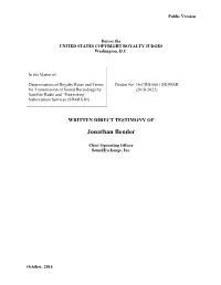 Testimony of Jonathan Bender