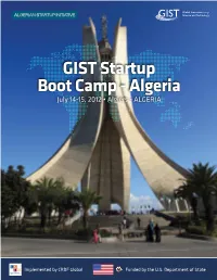 GIST Startup Boot Camp - Algeria July 14-15, 2012 • Algiers - ALGERIA