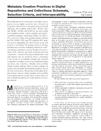 Metadata Creation Practices in Digital Repositories and Collections