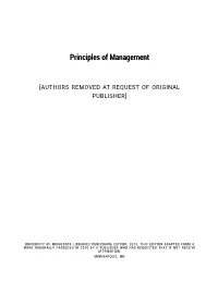 Principles of Management