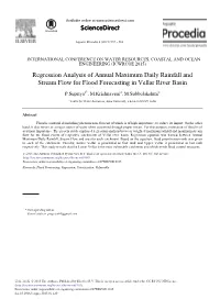 Regression Analysis of Annual Maximum Daily Rainfall and Stream Flow for Flood Forecasting in Vellar River Basin