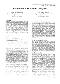 Spatiotemporal Applications of Big Data
