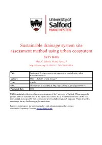 Sustainable Drainage System Site Assessment Method Using Urban Ecosystem Services Mak, C, Scholz, M and James, P