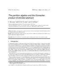The Partition Algebra and the Kronecker Product (Extended Abstract)