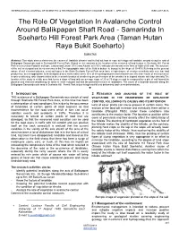 The Role of Vegetation in Avalanche Control Around Balikpapan Shaft Road - Samarinda in Soeharto Hill Forest Park Area (Taman Hutan Raya Bukit Soeharto)