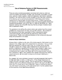 Use of Antenna Factor for EMC Measurements