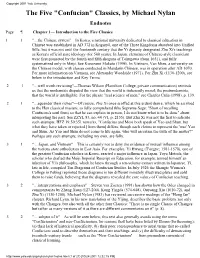 "Confucian" Classics, by Michael Nylan Endnotes