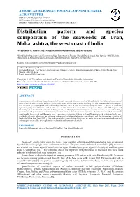 Distribution Pattern and Species Composition of the Seaweeds at Uran