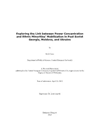 Exploring the Link Between Power Concentration and Ethnic Minorities’ Mobilization in Post Soviet Georgia, Moldova, and Ukraine