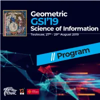 Geometric GSI’19 Science of Information Toulouse, 27Th - 29Th August 2019