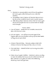 “Heracles” Study Guide Facts 1. Heracles in Commanded to Serve