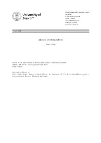 History of Media Effects